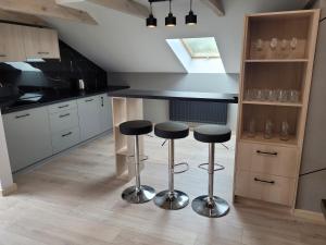 Kuchyň nebo kuchyňský kout v ubytování Apartament Bocian