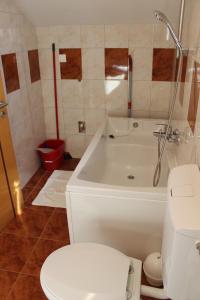 a bathroom with a white tub and a toilet at Apartmani Mladenka in Malinska +50 photos