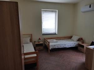 Zimmer mit 2 Betten und einem Fenster in der Unterkunft Guesthouse Tzar Asen in Sofia