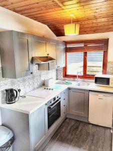 Η κουζίνα ή μικρή κουζίνα στο Magpie 5 Hot Tub HuntersMoon-Warminster-Bath-Wiltshire