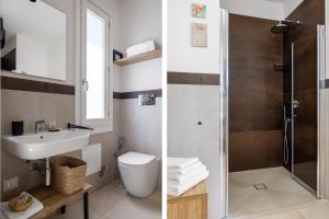 a bathroom with a toilet and a sink and a shower at Fiore di Vendicari B&B - Sicilian Charme, Lemon Grove and Sea in Noto