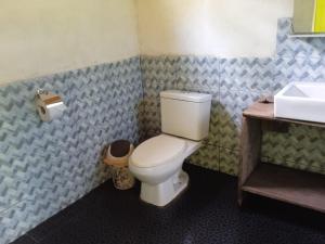 een badkamer met een toilet en een wastafel bij Amazon Tropical Expeditions in Iquitos
