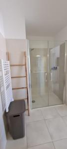 ナルボンヌ・プラージュにあるAppartement SUNSET LODGEのバスルーム(シャワー、ガラスドア付きトイレ付) +35枚の写真