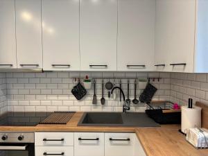 Kuchyň nebo kuchyňský kout v ubytování Downtown apartment - Premium