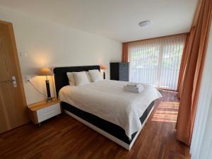 Voodi või voodid majutusasutuse Gorgeous Apartment In The Heart Of Zweisimmen toas