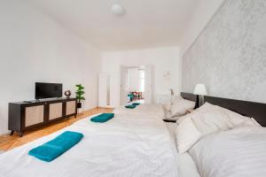Postel nebo postele na pokoji v ubytování City center premium apartment Bohemia