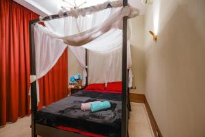 Cama ou camas em um quarto em El Gouna 2 bedrooms apartment South Marina Ground Floor