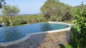 a pool of water with trees in the background at La Calendula in San Teodoro