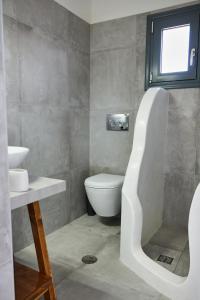 een badkamer met een toilet en een wastafel bij Sand Lily Villa Mykonos in Mykonos-stad
