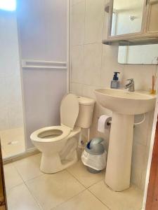 uma casa de banho com um WC e um lavatório em Apartamento en Cartagena em Cartagena das Índias