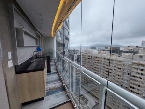 Balkón nebo terasa v ubytování Book Santos - Unlimited 1608 Panorâmico c/ 3 dorm