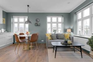 Χώρος καθιστικού στο Charming apartment in Selfoss center