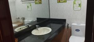 a bathroom with a sink and a toilet at Ngọc Lan Hotel in Ho Chi Minh City