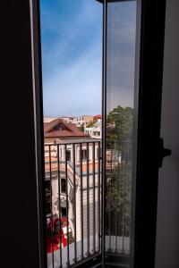 a view from a window of a building at Stil Hotel in Bucharest