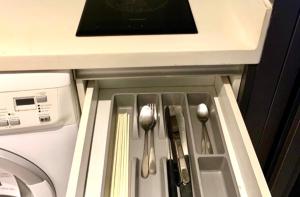 Dapur atau dapur kecil di Circle S Sukhumvit12 NearBTS,MRT