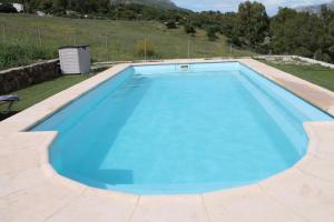 una gran piscina de agua azul en un patio en Apartamento Valle del Guadiaro en Cortes de la Frontera