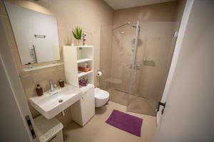 Koupelna v ubytování Apartmán Andrasa v Krkonoších se saunou a terasou