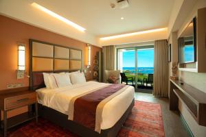 Cama ou camas em um quarto em Sile Gonen Hotel