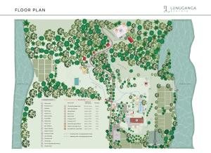 um plano de um parque em Lunuganga Estate em Bentota