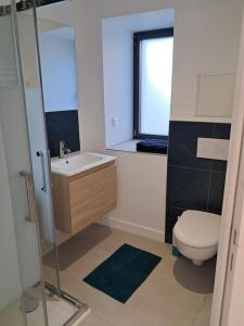 a bathroom with a toilet and a sink at Studio indépendant gare hôpital Naval Group in Lorient
