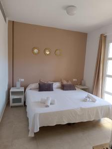 阿德赫的住宿－Apartamentos ORLANDO en Costa Adeje，卧室配有两张床,墙上有两面镜子