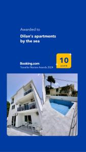 a picture of a building with a swimming pool at Dilan’s apartments by the sea in Bar