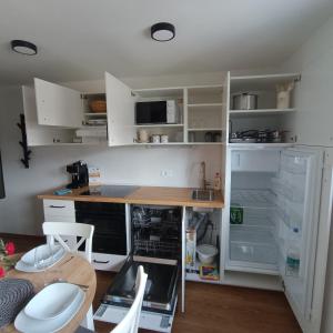 Dapur atau dapur kecil di Apartma z lepo teraso za 3+1 osebe