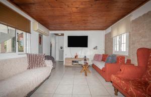 a living room with couches and a flat screen tv at Take me Home country home by "elite" in Éxo Khóra