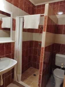ブックセントケレストにあるÓdon Panzióのバスルーム(トイレ、洗面台付)