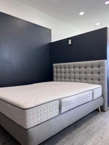 ein Bett in einem Zimmer neben einer Wand in der Unterkunft KF Best Place in Knittelfeld