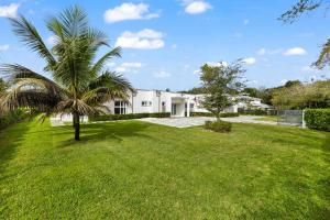 a palm tree in the yard of a house at The White House of Miami Perfect for Families Ω Friendly Close to Miami Beaches and the Keys West in Princeton