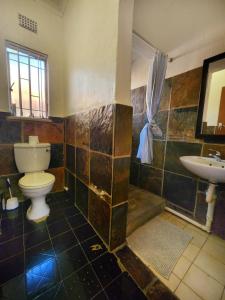 La salle de bains est pourvue de toilettes et d'un lavabo. dans l'établissement Pine Valley, à Lanseria