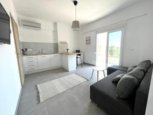 Kuchyň nebo kuchyňský kout v ubytování Sithonian suites