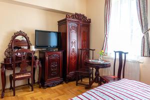 TV a/nebo společenská místnost v ubytování Fried Kastély Hotel Simontornya