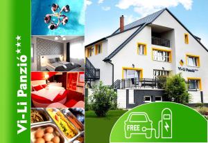 a collage of different pictures of a house at Vi-Li Panzió in Maklár