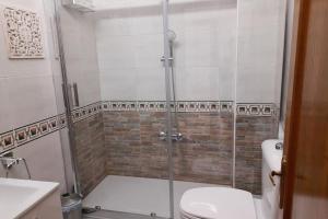 トレドにあるApartamento Castilla 30 Bis - Parking Publico Gratuitoのシャワー、トイレ、洗面台付きのバスルーム +8枚の写真