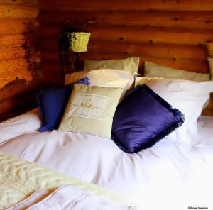 Camping écovillage Soleil du Pibeste客房内的一张或多张床位
