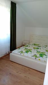 RuşorCamera Primăverii 1的一张位于带窗户的房间的床