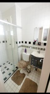 Koupelna v ubytování Lindo apartamento Santo André