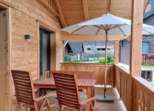 Balkón alebo terasa v ubytovaní Apartments Haufhof , Haus im Ennstal bei Schladming