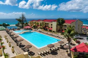an overhead view of a swimming pool at a resort at Simpson Bay Resort Marina & Spa in Simpson Bay