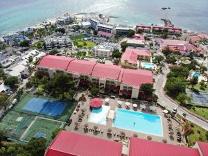 an aerial view of a resort with two swimming pools at Simpson Bay Resort Marina & Spa in Simpson Bay