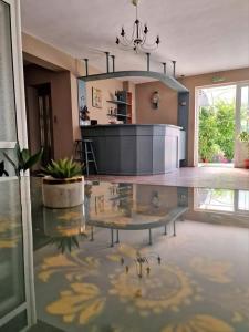 A kitchen or kitchenette at Family Hotel Selena