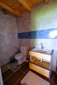 a bathroom with a sink and a toilet at Bungalow green love sapanca in Sapanca
