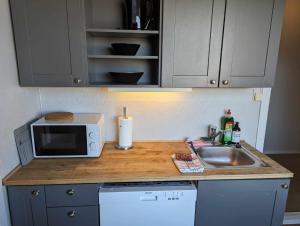 Kuchyň nebo kuchyňský kout v ubytování Railside track apartment