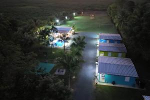 an aerial view of a resort at night at Hospederia Villa Alegre Estudio 7 in Cabo Rojo