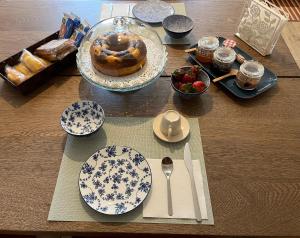 a table with a plate of food on a table at Al Capannone di Pietro in Colli al Volturno