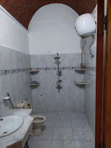 La salle de bains est pourvue de toilettes et d'un lavabo. dans l'établissement Villa Cleopatra Luxor west bank, à Louxor