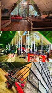 a collage of three pictures of a house at Moksha eco villa Ella in Ella