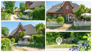 a collage of four pictures of a house at Ferienwohnung JJacobs NEU in Wrixum